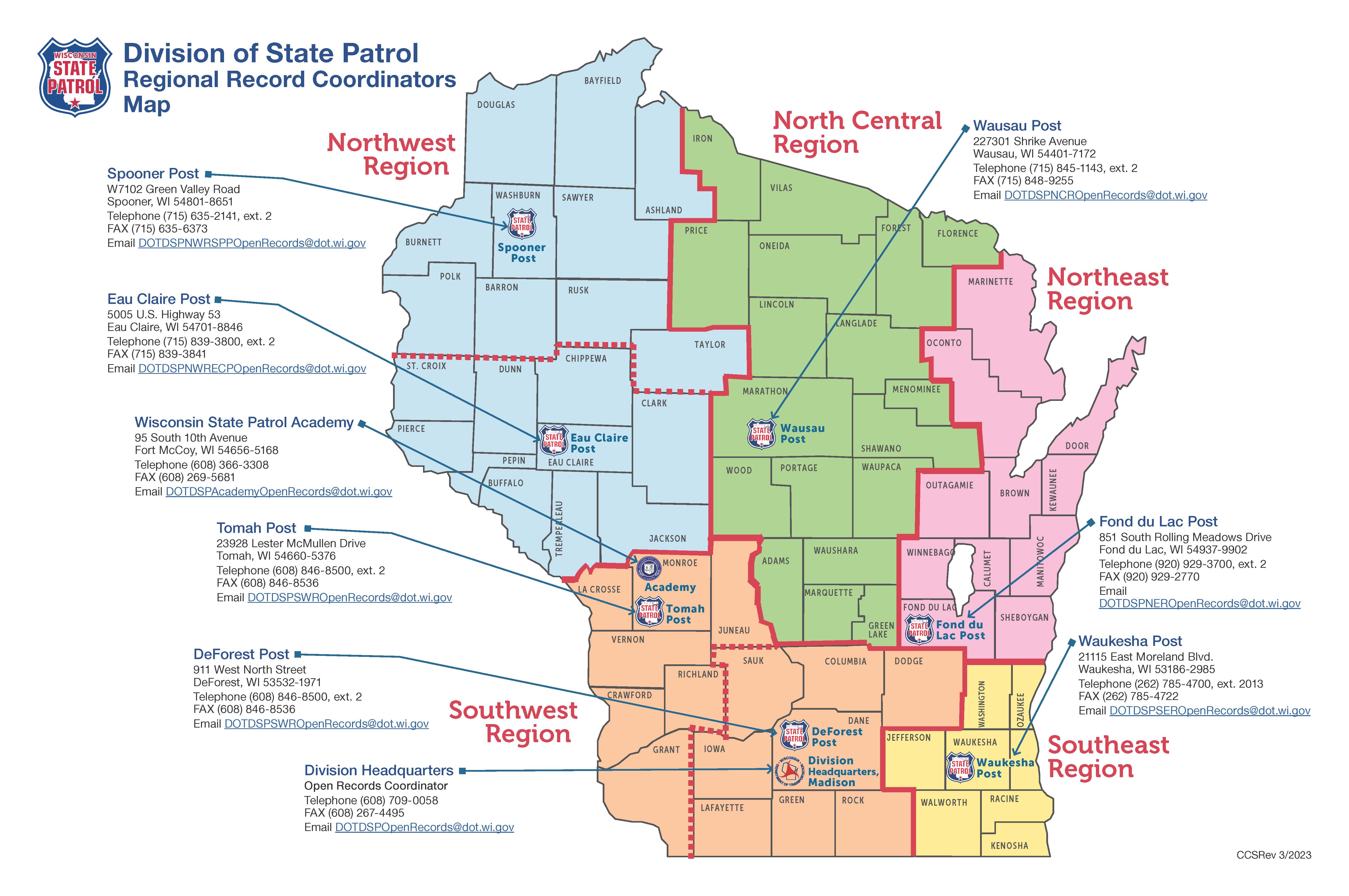 Wisconsin State Patrol Open Records - Regional%20Open%20Records%20Map 